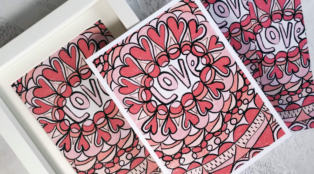 Doodle Love Design on Greeting Cards and Bookmarks