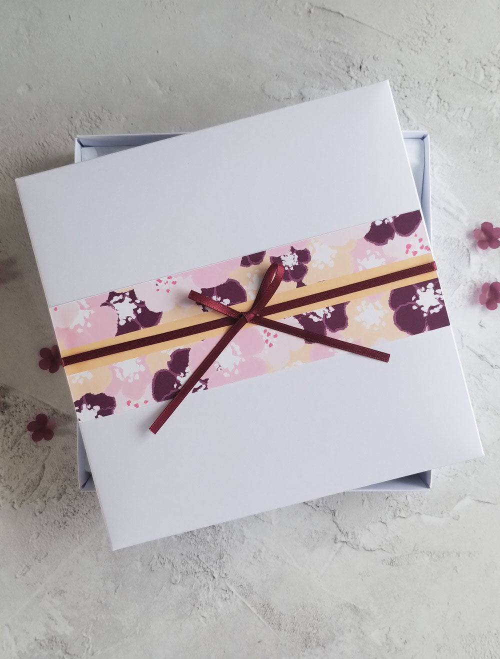 Floral Handmade Birthday greeting card gift box- blossoms berry design