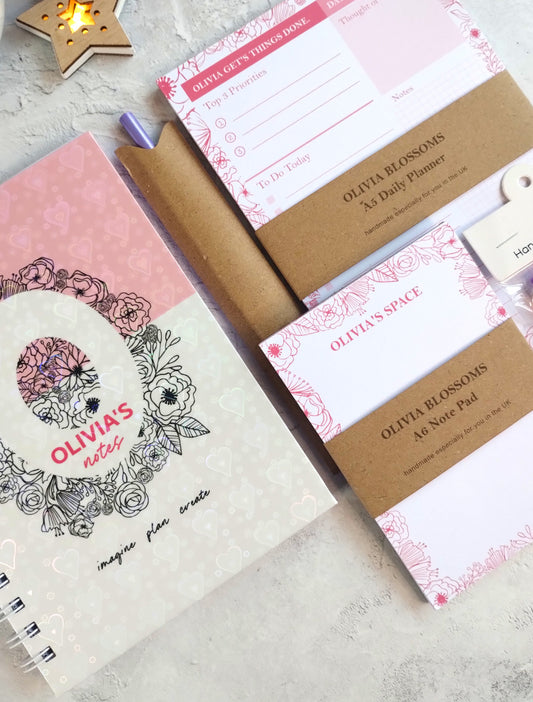 Notes Blossom Personalised Handmade Gift Box