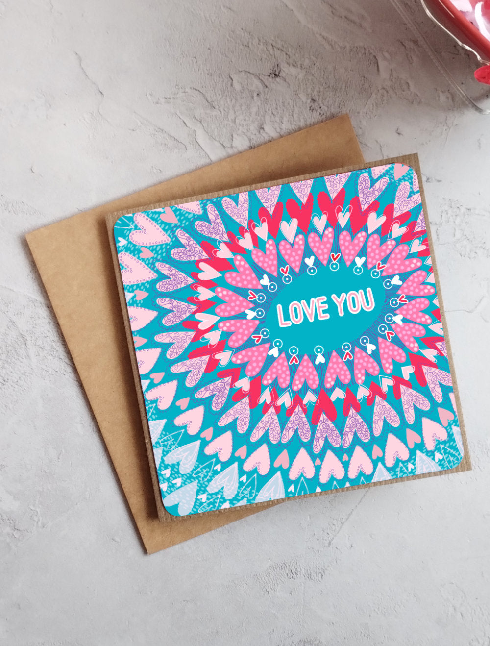 Teal Love Greeting Card