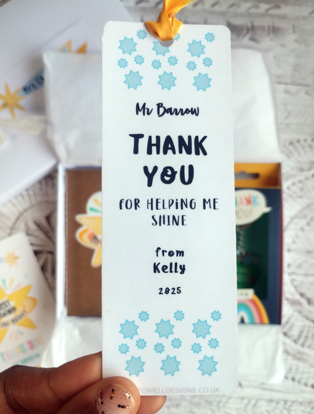 Laminated Double sided Best Teacher Bookmark