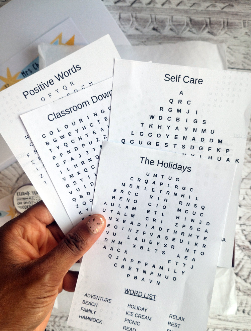 Fun Teacher Wordsearch sheets