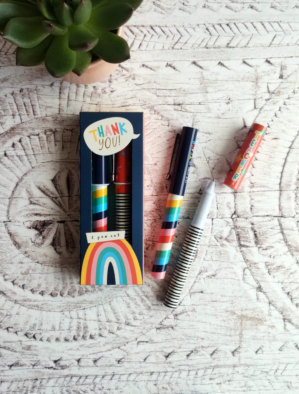 Thank You Teacher Colourful 2 Pen Gift Set