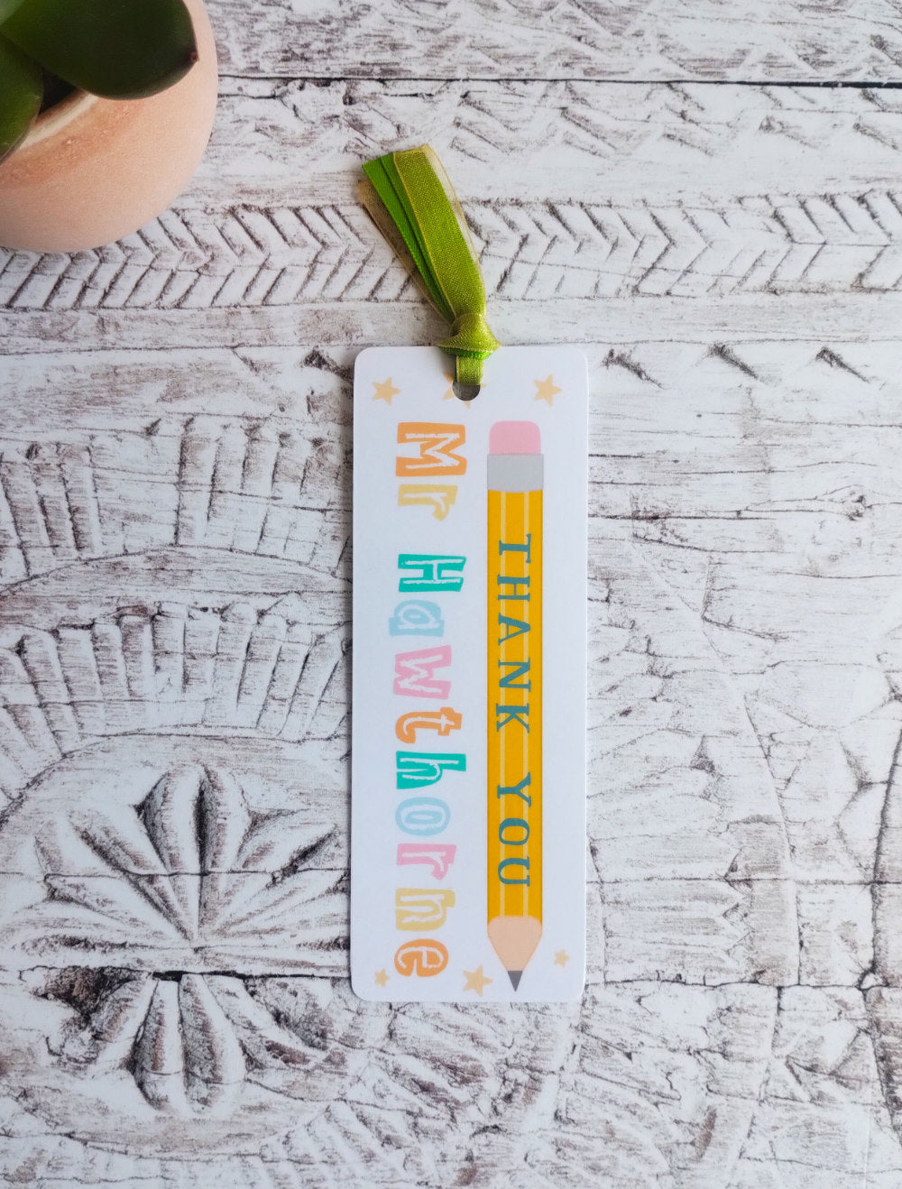 Personalised Teacher Laminated Bookmark
