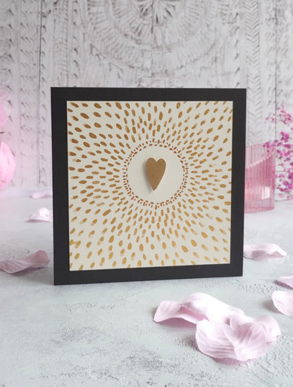 Love Shines hand painted  Gold Pattern Dark Chocolate Valentines Cards 