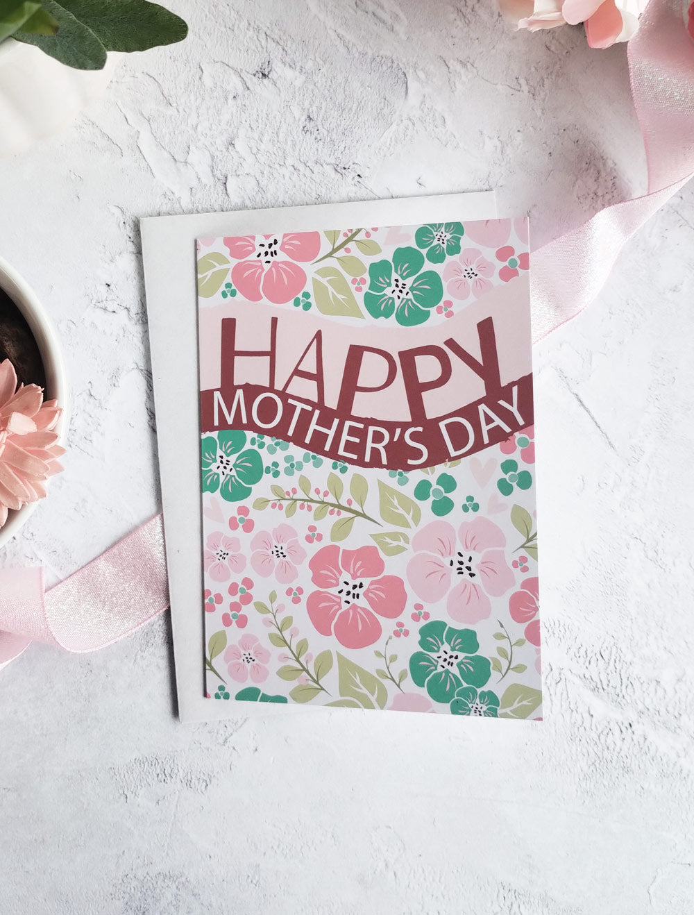 Bright floral mother's day card