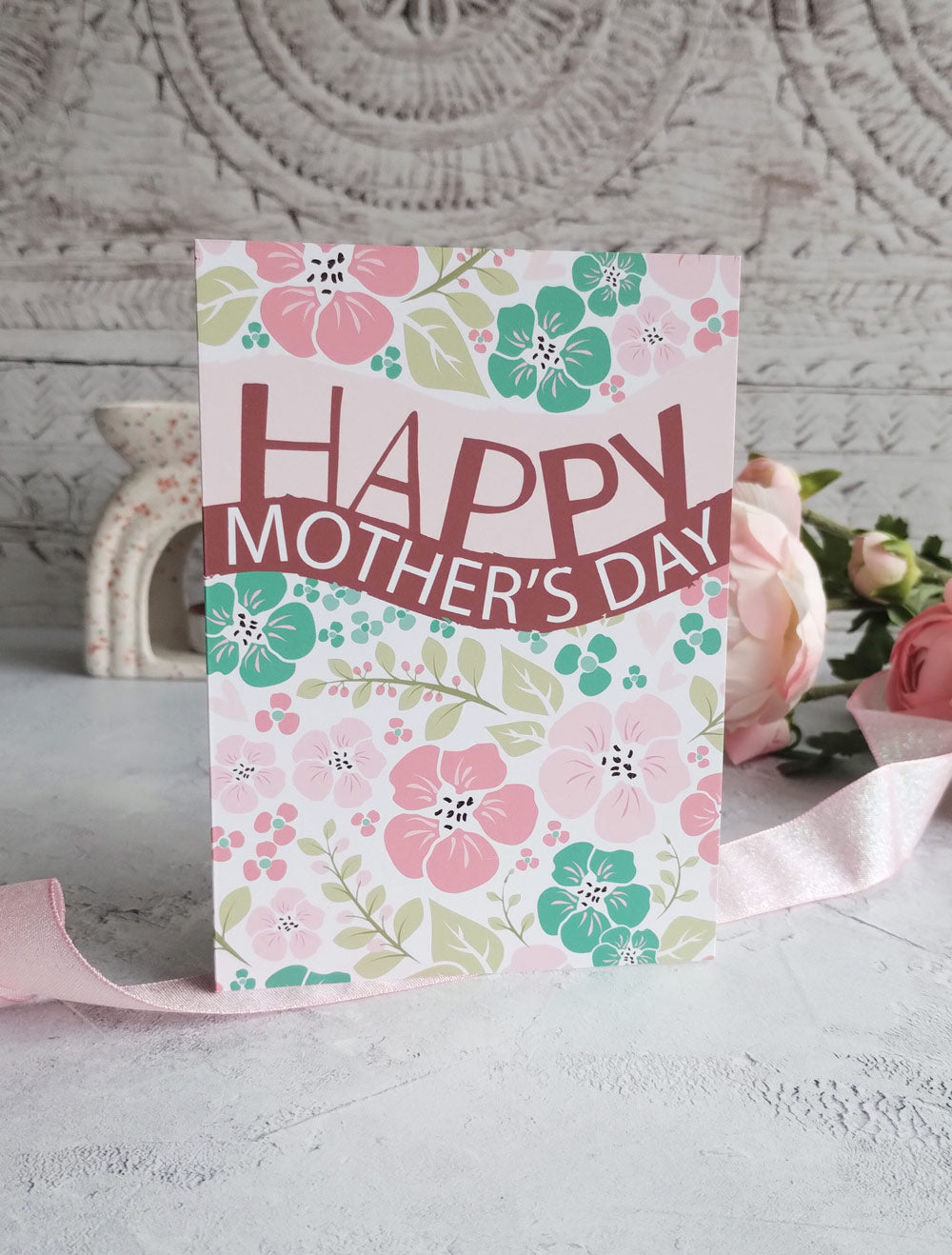 Bright floral mother's day card