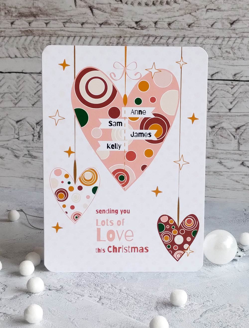 Dotty Hearts 5x7" Greeting card