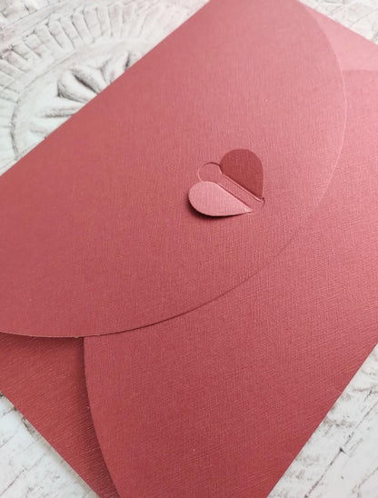 Red pearlescent butterfly envelope