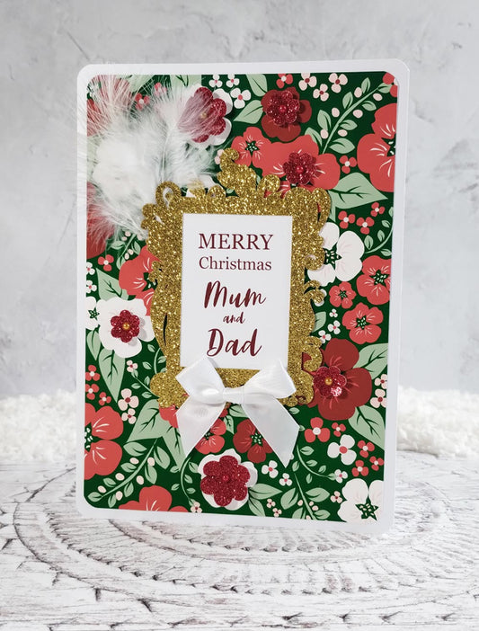 Bold Personalised A5 Forest Floral Christmas Card