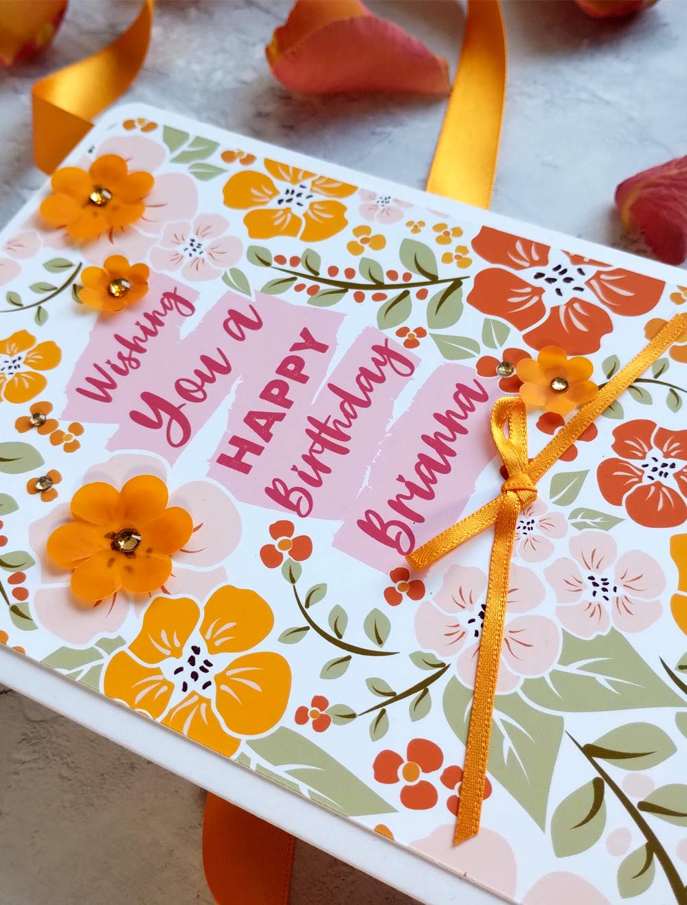 Personalised New Blossoms Citrus Birthday Card