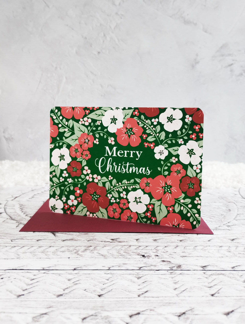 Bold Forest Floral Christmas Card