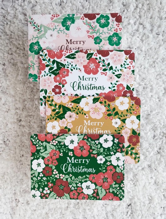 Bold floral Christmas cards (4pack)