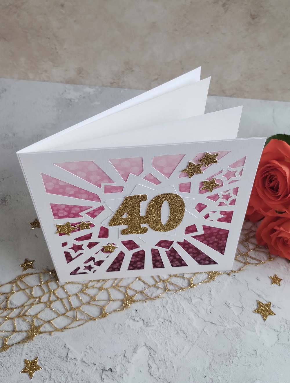 Sparkles berry square milestone greeting card