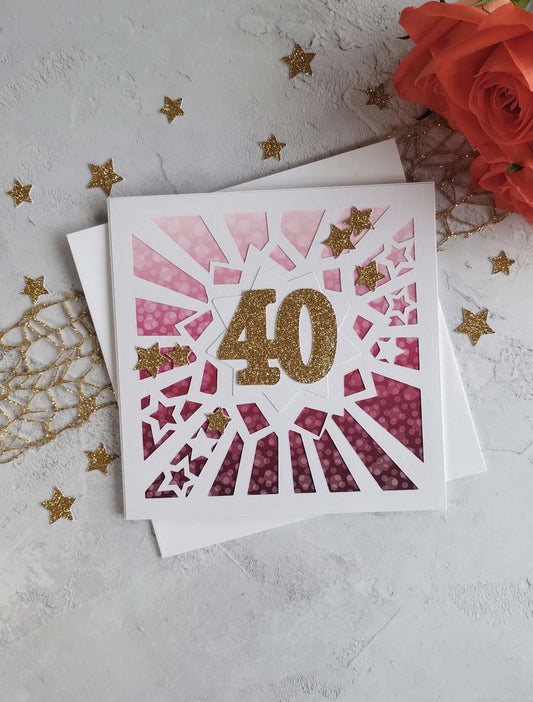 Sparkles berry square milestone greeting card