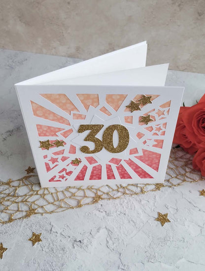 Sparkles rhubarb square milestone birthday greeting card