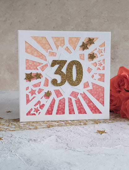 Sparkles rhubarb square milestone birthday greeting card