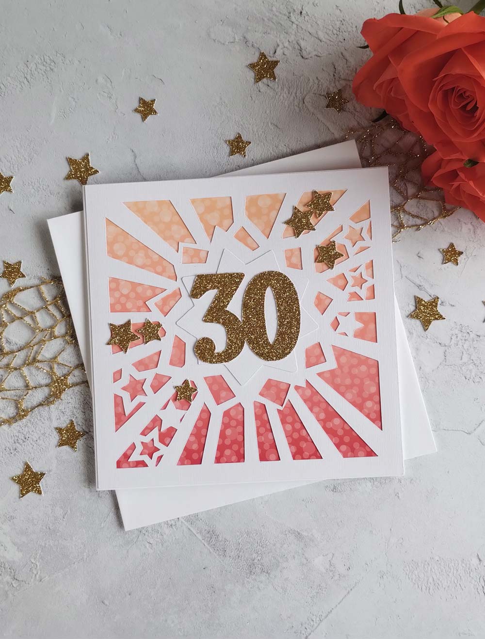 Sparkles rhubarb square milestone birthday greeting card