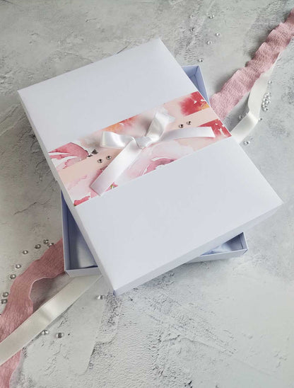 Peach wedding handmade boxed greeting card