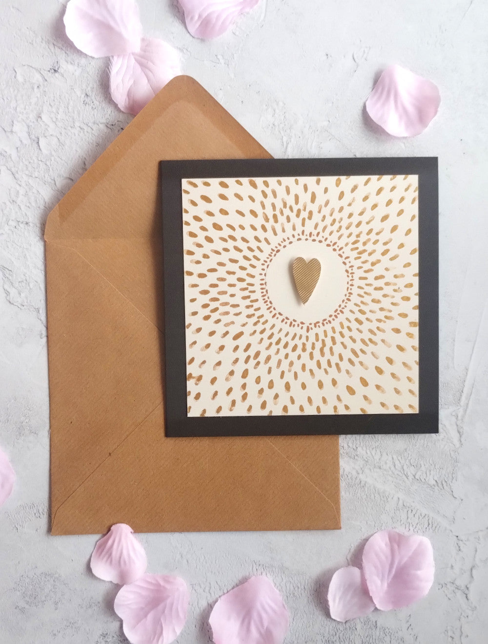 Love Shines Gold Hand painted Valentine's Cards