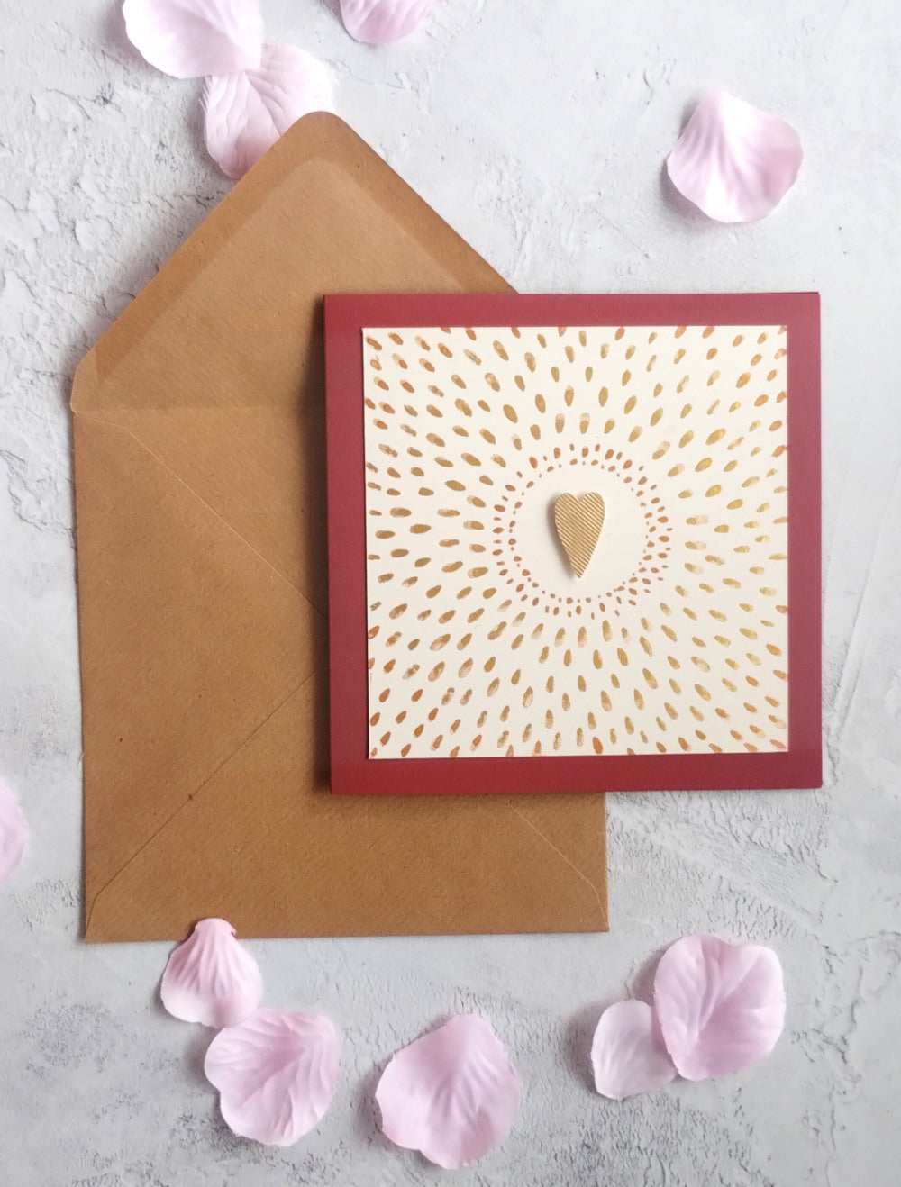 Love Shines Gold Hand painted Valentine's Cards