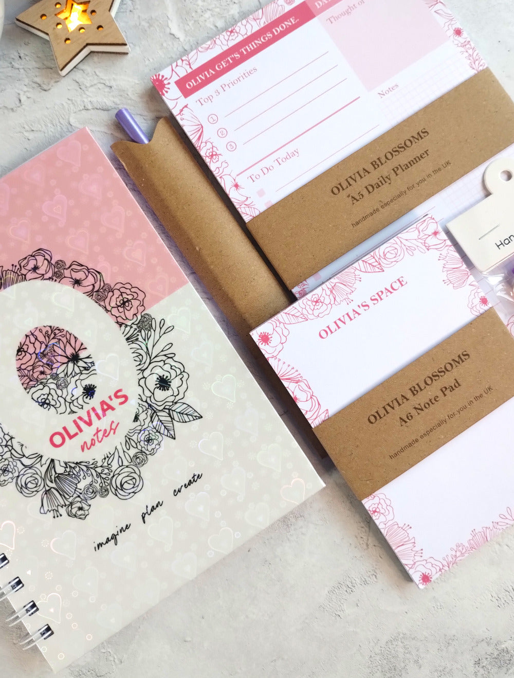 Notes Blossom Personalised Handmade Gift Box