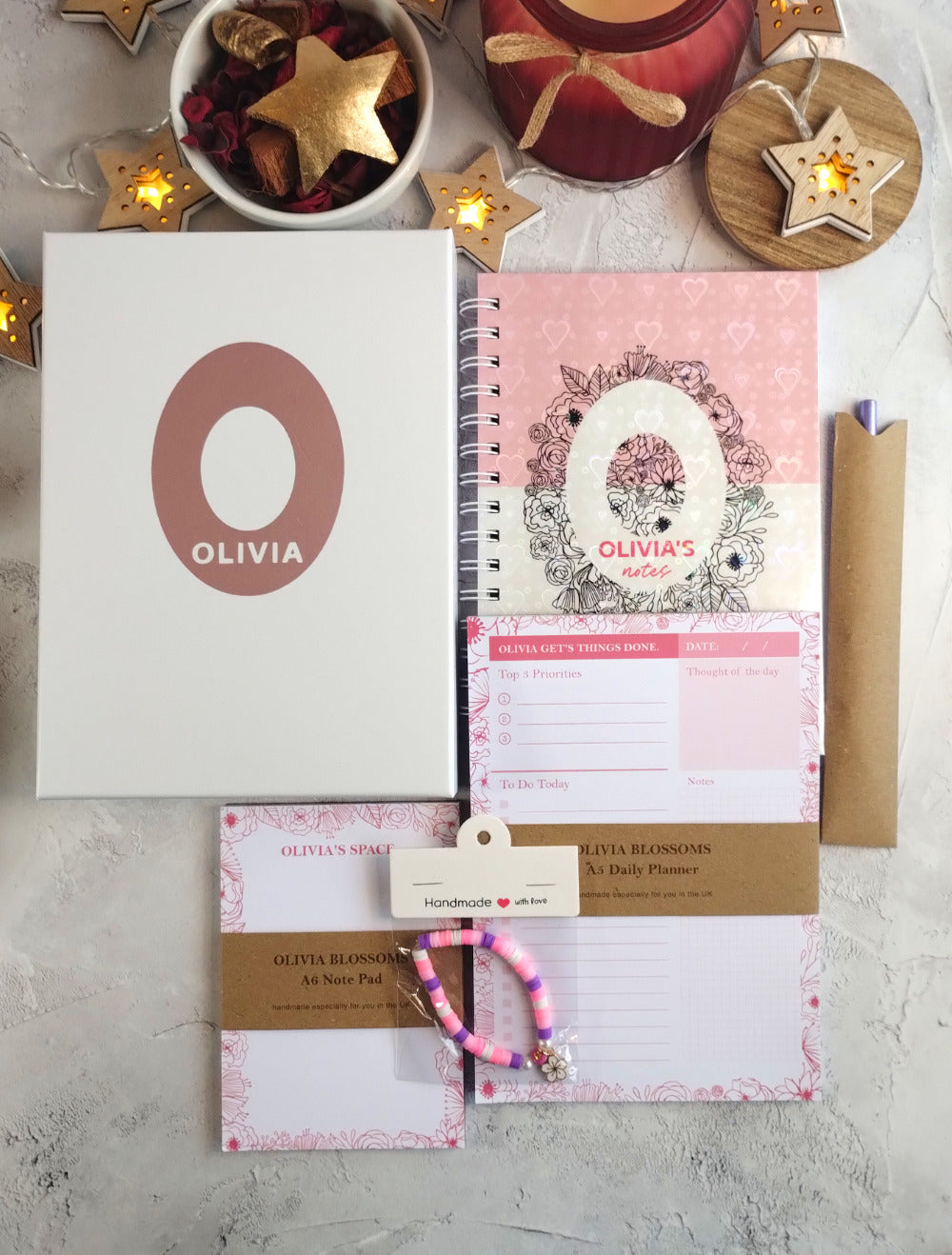 Notes Blossom Personalised Handmade Gift Box