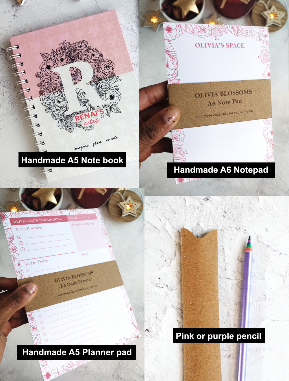 Notes Blossom Personalised Handmade Gift Box