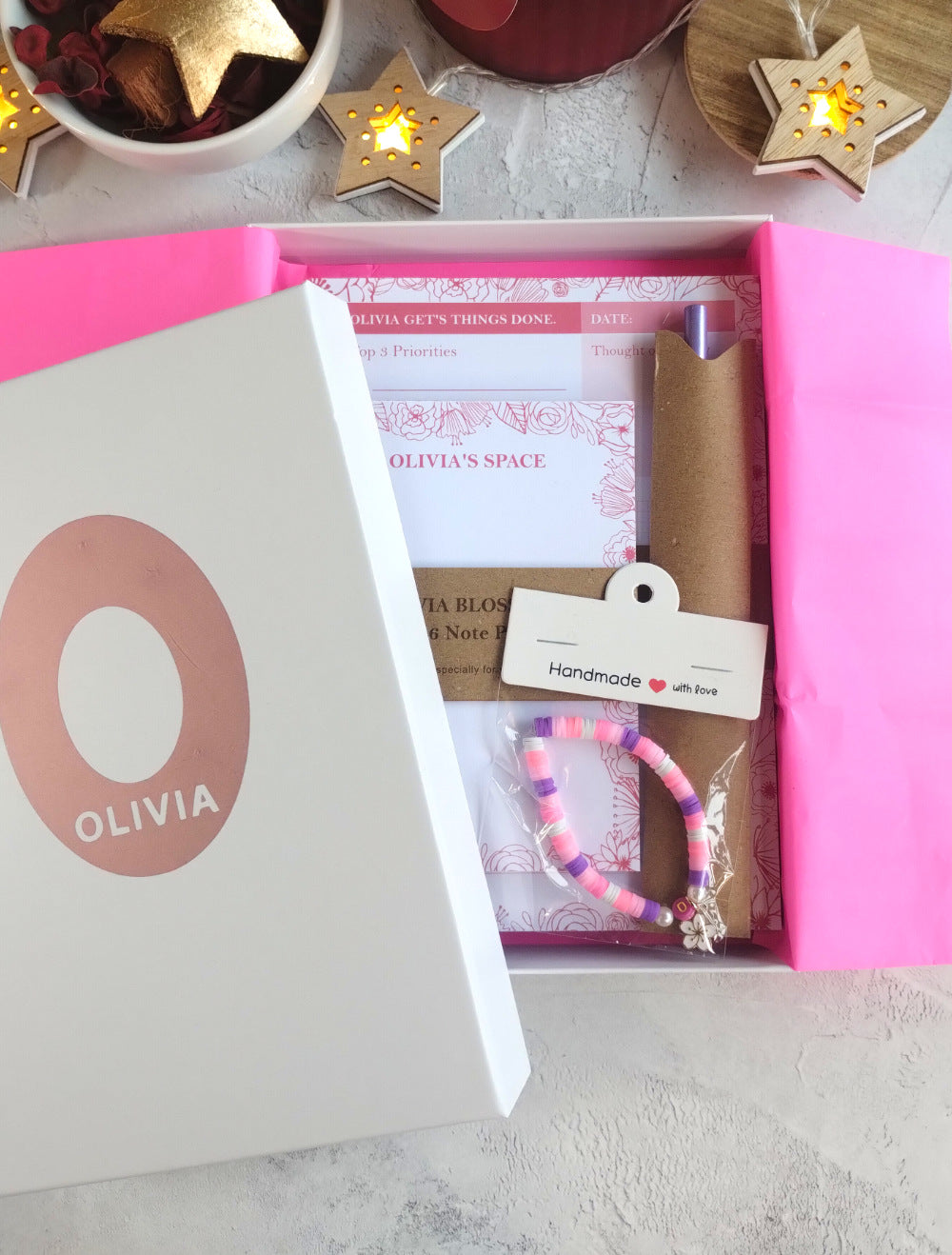 Notes Blossom Personalised Handmade Gift Box