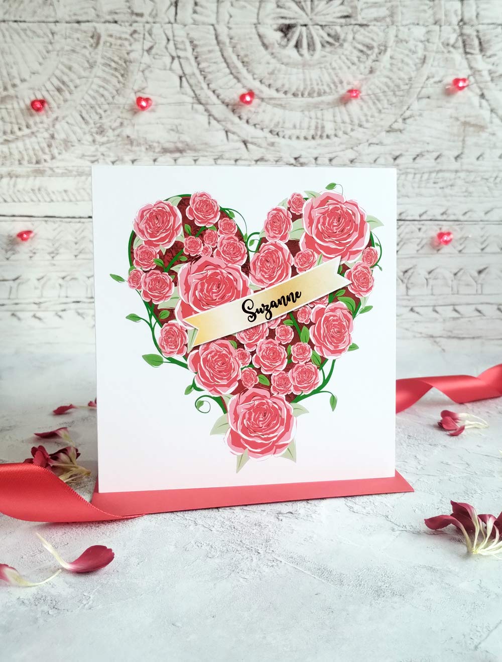 Rose Vine Red Valentine's Day Greeting card