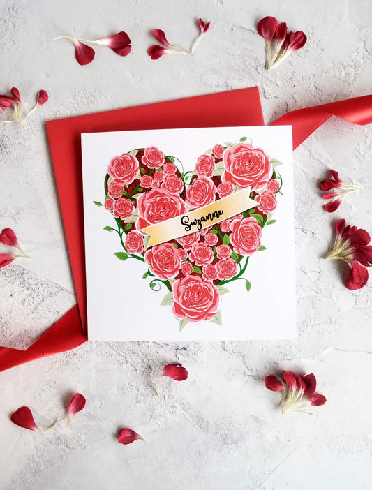 Rose Vine Red Valentine's Day Greeting card