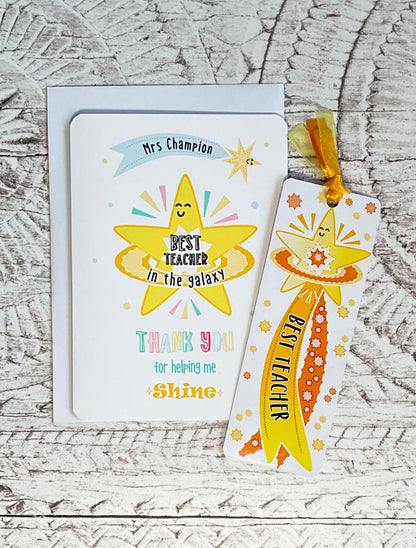 Personalised Best Teacher Greeting Card