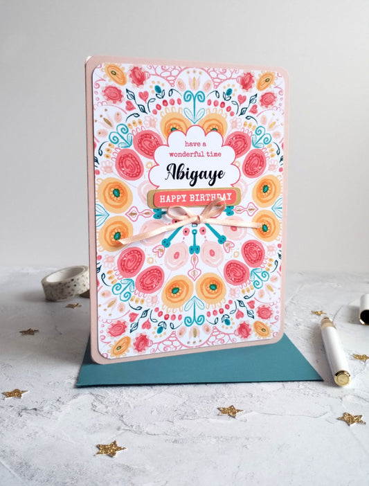Personalised Pink Summa Burst Birthday Card