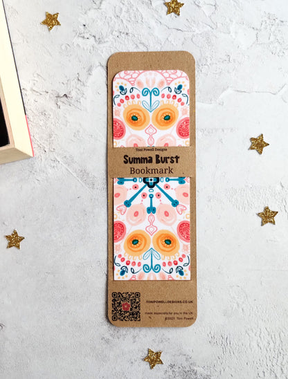 Summa Burst classic brightly patterned bookmark embellished in packaging